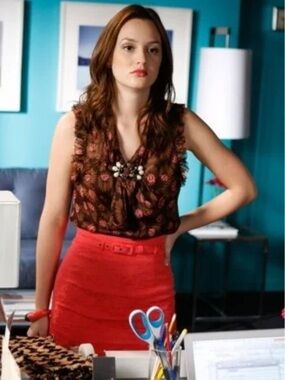 ASO Gossip Girl Hot Pink Belted Pencil Midi Skirt- Blair Waldorf 💕💐
